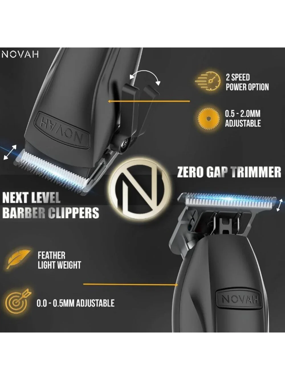 Professional Hair Clippers & Trimmer Set for Men - Cordless Barber Haircut Kit